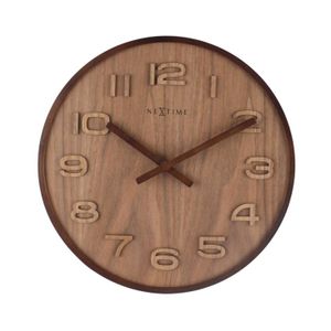 NeXtime Wood Wood Medium wandklok - bruin