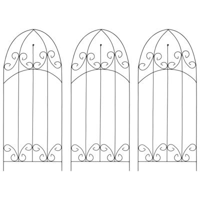 VidaXL Plantenklimrekken 3 st 40x100 cm ijzer zwart