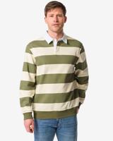 HEMA Herentrui Sammy sweatstof strepen middengroen (middengroen)