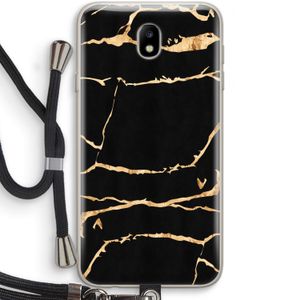 Gouden marmer: Samsung Galaxy J7 (2017) Transparant Hoesje met koord
