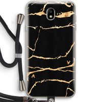 Gouden marmer: Samsung Galaxy J7 (2017) Transparant Hoesje met koord