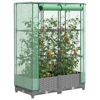 VidaXL Plantenbak verhoogd met kashoes 80x40x123 cm rattanlook