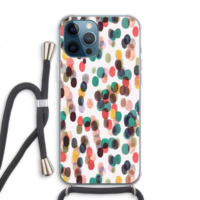 Tropical Dots: iPhone 12 Pro Max Transparant Hoesje met koord