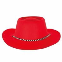 Rode carnaval verkleed cowboyhoed voor volwassenen - thumbnail