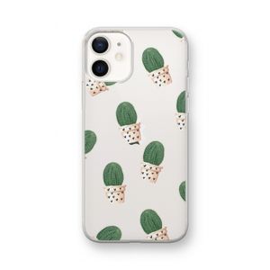 Cactusprint roze: iPhone 12 mini Transparant Hoesje