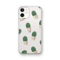 Cactusprint roze: iPhone 12 mini Transparant Hoesje