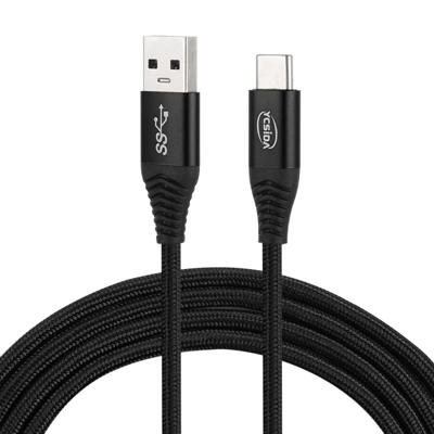 1 8 m Nylon gevlochten koord USB Type-C Data synchronisatie opladen kabel met 110 koperen draden ondersteuning voor snel opladen voor Galaxy Huawei