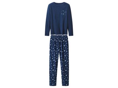 esmara Fleece dames pyjama (Donkerblauw/wit, S (36/38))
