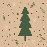 Duni 3-laags tissue servet natural yuletide 33x33cm bruin 20 stuks
