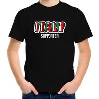 Zwart t-shirt Italy / Italie supporter EK/ WK voor kinderen - thumbnail