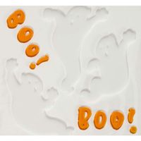 Horror gel raamstickers spookjes - 25 x 25 cm - wit/oranje - Halloween thema decoratie/versiering - thumbnail