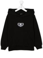 Balenciaga Kids hoodie BB Paris Icon en coton - Noir