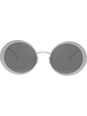 Giorgio Armani lunettes de soleil à monture ronde - Argent