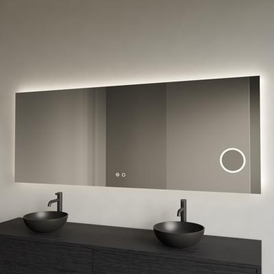 Spiegel BWS GlintEdge Rechthoekig 140 x 70 cm Incl. Spiegelverwarming, Scheerspiegel en Indirect LED-verlichting Rondom Boss & Wessing