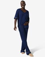 HEMA Dames pyjamabroek viscose donkerblauw (donkerblauw) - thumbnail