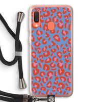 Leopard blue: Samsung Galaxy A20e Transparant Hoesje met koord