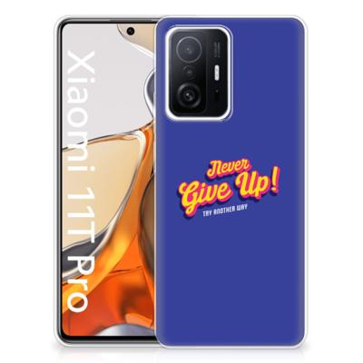 Xiaomi 11T | 11T Pro | Siliconen hoesje | met naam Never Give Up Xiaomi 11T | 11T Pro | Siliconen hoesje | met naam Never Give Up