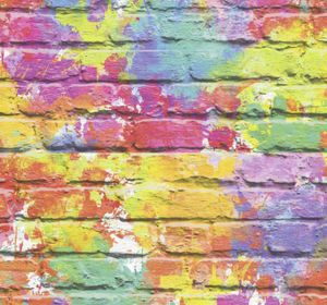 Kunst behang Verf splash baksteen