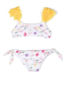 Monnalisa bikini volanté à fleurs - Blanc