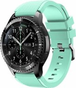 Siliconen sportbandje - Mint groen - Geschikt voor Samsung Galaxy Watch 3 (45mm) - Galaxy Watch 46mm - Samsung Gear S3 Classic & Frontier