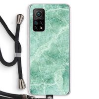 Groen marmer: Xiaomi Mi 10T 5G Transparant Hoesje met koord