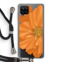 Orange Ellila flower: Samsung Galaxy A12 Transparant Hoesje met koord
