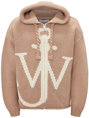 JW Anderson hoodie zippé à imprimé ancre - Tons neutres