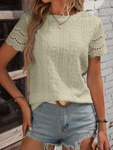 Casual Crew Neck Plain Loose Shirt