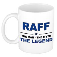 Raff cadeau mok - man myth legend - naam koffiemok / beker - wit en blauw - 300 ml