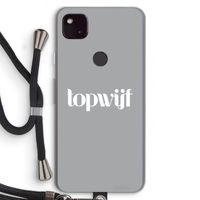 Topwijf Grijs Wit: Pixel 4a 5G Transparant Hoesje met koord
