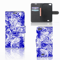 Telefoonhoesje met Naam Wiko Lenny Angel Skull Blauw - thumbnail