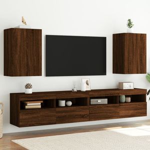 Tv-wandmeubels 2 st 40,5x30x60 cm bewerkt hout bruineikenkleur