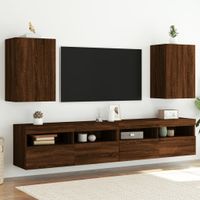 Tv-wandmeubels 2 st 40,5x30x60 cm bewerkt hout bruineikenkleur - thumbnail