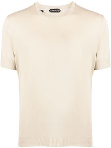 TOM FORD ribbed-trim short-sleeved T-shirt - Tons neutres