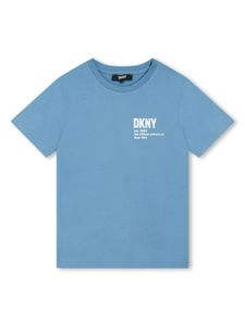 Dkny Kids t-shirt en coton biologique à logo imprimé - Bleu