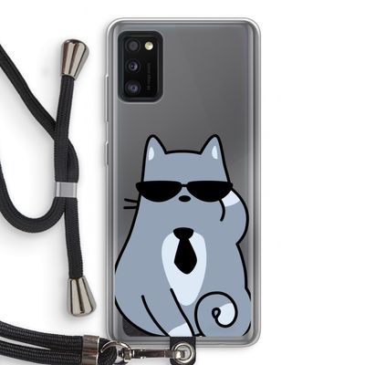 Cool cat: Samsung Galaxy A41 Transparant Hoesje met koord