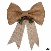Kerstversiering Lasso Bruin Rood Groen Natuurlijke Vezel 24 x 5 x 34 cm (12 Stuks)