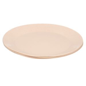 4x ontbijt/diner bordjes van afbreekbaar bio materiaal 21 cm in het eco-beige   -