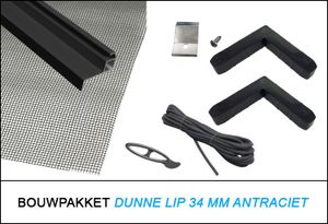 Bouwpakket Antraciet 34 mm Veilig Wonen Dunne Lip