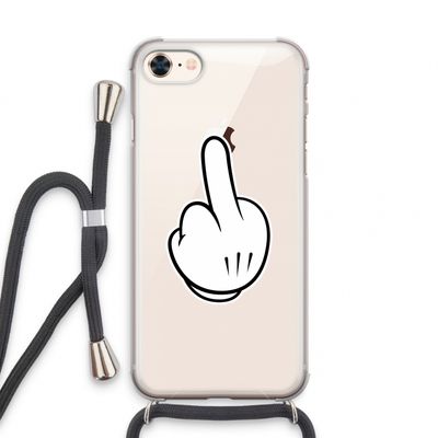 Middle finger black: iPhone 7 Transparant Hoesje met koord