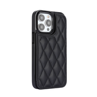 iPhone SE 2020 hoesje - Backcover - Pasjeshouder - Kunstleer - Zwart - thumbnail