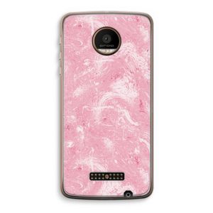 Abstract Painting Pink: Motorola Moto Z Force Transparant Hoesje