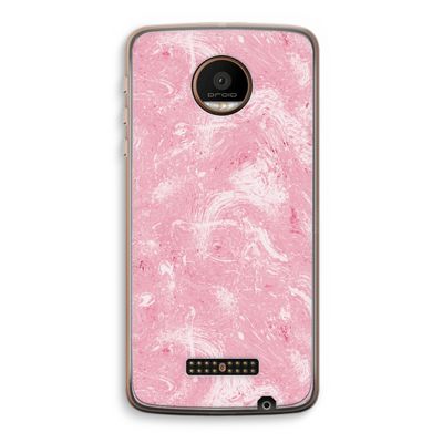 Abstract Painting Pink: Motorola Moto Z Force Transparant Hoesje