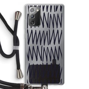 Marrakech Zigzag: Samsung Galaxy Note 20 / Note 20 5G Transparant Hoesje met koord