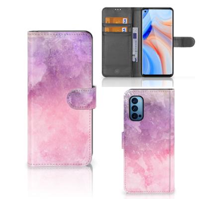 Hoesje OPPO Reno 4 Pro 5G Pink Purple Paint | Portemonnee hoesje