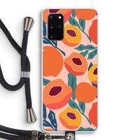 Perzik: Samsung Galaxy S20 Plus Transparant Hoesje met koord