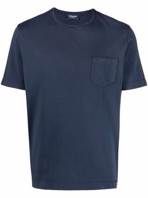 Drumohr t-shirt à poche plaquée - Bleu