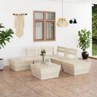 6-delige Loungeset pallet geïmpregneerd vurenhout