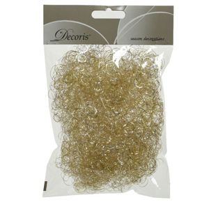 1x zakjes synthetisch engelenhaar champagne 2 x 13,5 x 20 cm kerstversiering