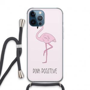 Pink positive: iPhone 13 Pro Max Transparant Hoesje met koord